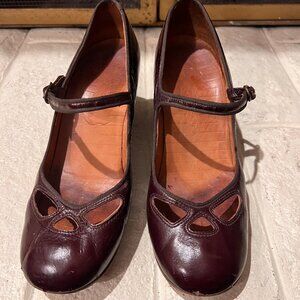 *Chie Mihara* Burgandy/Ox Blood Mary Jane's Vintage Style - Flamenco - Shoes